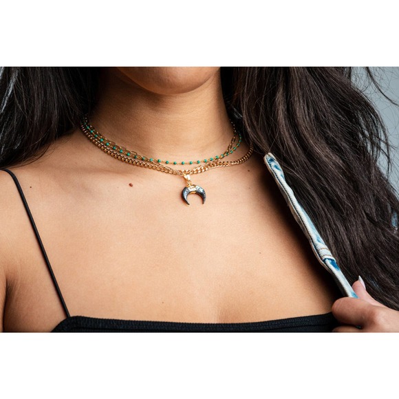 *Tina* Turquoise Rosary Choker - Picture 3 of 5